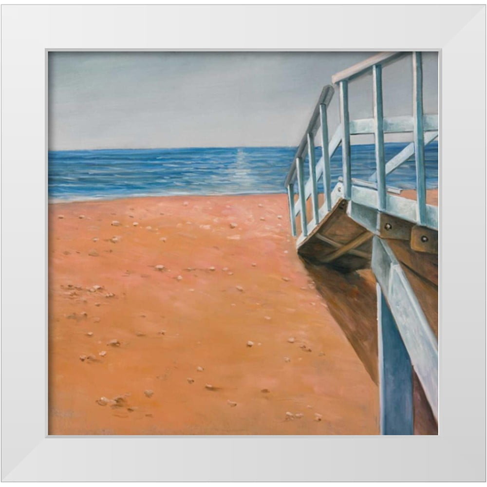 Atelier B Art Studio 20x20 White Modern Wood Framed Museum Art Print Titled Seaside Landscape