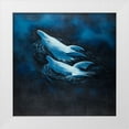 thumbnail image 1 of Atelier B Art Studio 20x20 White Modern Wood Framed Museum Art Print Titled - TWO SWIMMING DOLPHINS, 1 of 4