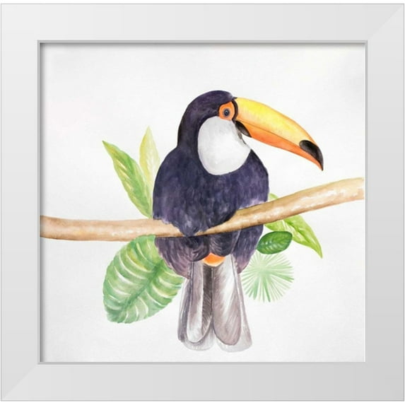 Atelier B Art Studio 20x20 White Modern Wood Framed Museum Art Print Titled - Toucan Bird