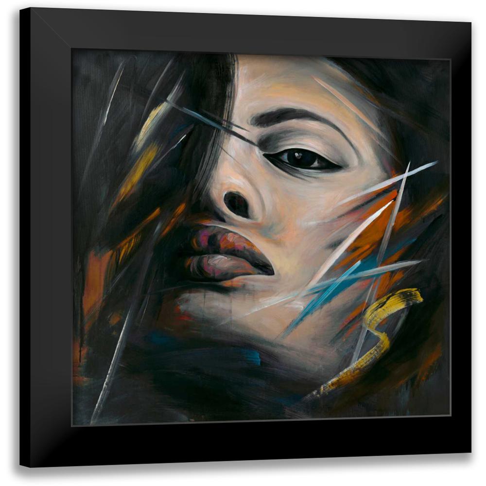 Atelier B Art Studio 21x20 Black Modern Framed Museum Art Print Titled Abstract Woman Portrait