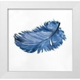 thumbnail image 1 of Atelier B Art Studio 21x20 White Modern Wood Framed Museum Art Print Titled - WATERCOLOR BLUE FEATHER, 1 of 4