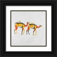 thumbnail image 1 of Atelier B Art Studio 26x26 Black Ornate Wood Framed with Double Matting Museum Art Print Titled - Abstract Dromedaries, 1 of 4