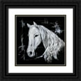 thumbnail image 1 of Atelier B Art Studio 26x26 Black Ornate Wood Framed with Double Matting Museum Art Print Titled - Abstract Horse Profile View, 1 of 4