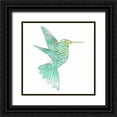 thumbnail image 1 of Atelier B Art Studio 26x26 Black Ornate Wood Framed with Double Matting Museum Art Print Titled - Geographic Hummingbird, 1 of 4