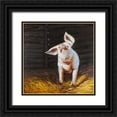 thumbnail image 1 of Atelier B Art Studio 26x26 Black Ornate Wood Framed with Double Matting Museum Art Print Titled - Happy Pig, 1 of 4