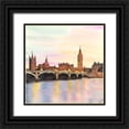 thumbnail image 1 of Atelier B Art Studio 26x26 Black Ornate Wood Framed with Double Matting Museum Art Print Titled - SUNSET ON THE BIG BEN, 1 of 4