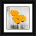 thumbnail image 1 of Atelier B Art Studio 26x26 Black Ornate Wood Framed with Double Matting Museum Art Print Titled - Yellow Flowers, 1 of 4