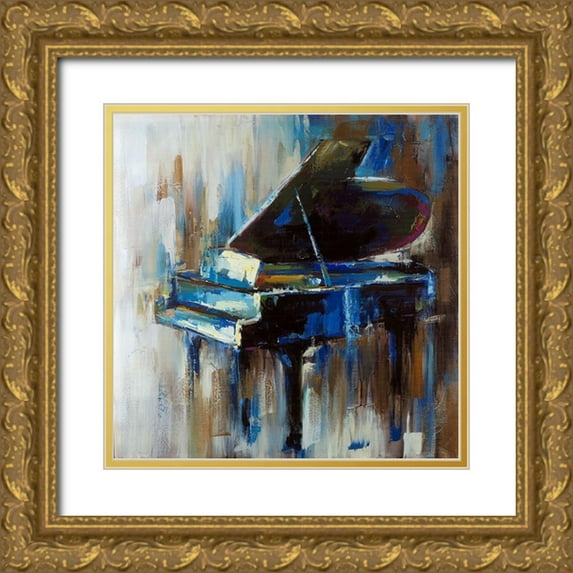 Atelier B Art Studio 26x26 Gold Ornate Wood Framed with Double Matting Museum Art Print Titled - Abstract grand piano
