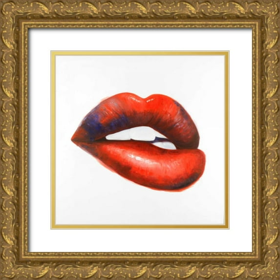 Atelier B Art Studio 26x26 Gold Ornate Wood Framed with Double Matting Museum Art Print Titled - Beautiful Red Mouth