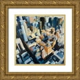thumbnail image 1 of Atelier B Art Studio 26x26 Gold Ornate Wood Framed with Double Matting Museum Art Print Titled - Manhattan view of the Empire State Building, 1 of 4