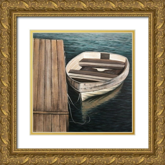 Atelier B Art Studio 26x26 Gold Ornate Wood Framed with Double Matting Museum Art Print Titled - ROWBOATS