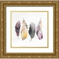 thumbnail image 1 of Atelier B Art Studio 26x26 Gold Ornate Wood Framed with Double Matting Museum Art Print Titled - Small Feminine Feathers, 1 of 4