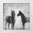 thumbnail image 1 of Atelier B Art Studio 26x26 White Modern Wood Framed Museum Art Print Titled - BLACK AND WHITE HORSES, 1 of 4