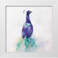 thumbnail image 1 of Atelier B Art Studio 26x26 White Modern Wood Framed Museum Art Print Titled - Graceful Peacock, 1 of 4