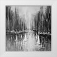 thumbnail image 1 of Atelier B Art Studio 26x26 White Modern Wood Framed Museum Art Print Titled - Grayscale boats on the water, 1 of 4