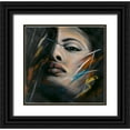 thumbnail image 1 of Atelier B Art Studio 27x26 Black Ornate Wood Framed with Double Matting Museum Art Print Titled - Abstract Woman Portrait, 1 of 4