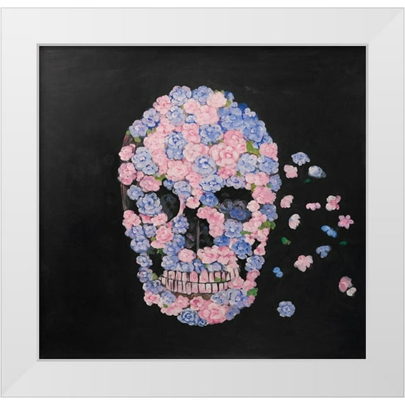 Atelier B Art Studio 27x26 White Modern Wood Framed Museum Art Print Titled - FLOWER SKULL