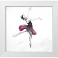 thumbnail image 1 of Atelier B Art Studio 27x26 White Modern Wood Framed Museum Art Print Titled - Small Pink Ballerina, 1 of 4