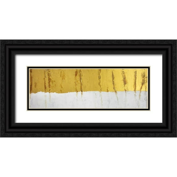 Atelier B Art Studio 32x13 Black Ornate Wood Framed with Double Matting Museum Art Print Titled - GOLDEN STRIPE