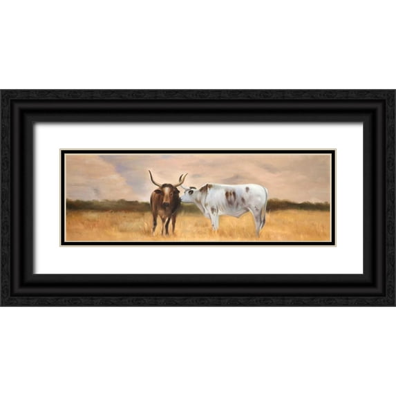 Atelier B Art Studio 32x13 Black Ornate Wood Framed with Double Matting Museum Art Print Titled - Nguni Bull