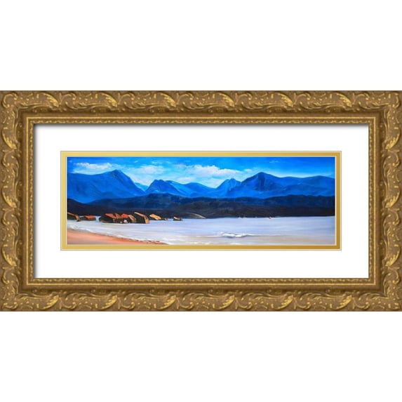 Atelier B Art Studio 32x13 Gold Ornate Wood Framed with Double Matting Museum Art Print Titled - Scotland Calm Eddies