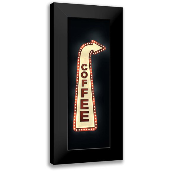 Atelier B Art Studio 7x14 Black Modern Framed Museum Art Print Titled - COFFEE