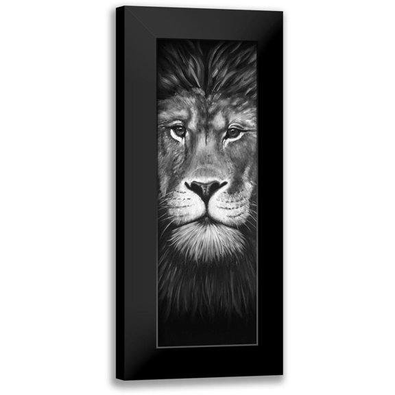 Atelier B Art Studio 7x14 Black Modern Framed Museum Art Print Titled - Lion Portrait