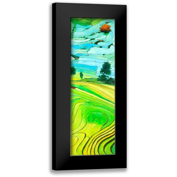 Atelier B Art Studio 7x14 Black Modern Framed Museum Art Print Titled - Rice fields to Vietnam