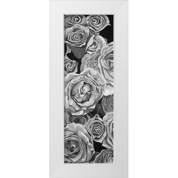 Atelier B Art Studio 7x14 White Modern Wood Framed Museum Art Print Titled - VINTAGE ROSES