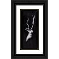 thumbnail image 1 of Atelier B Art Studio 8x14 Black Ornate Wood Framed with Double Matting Museum Art Print Titled - DEER SKULL IN THE DARK, 1 of 4