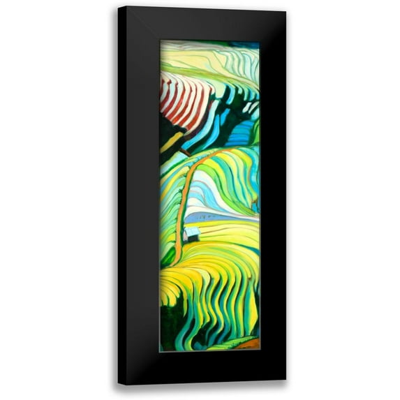 Atelier B Art Studio 9x18 Black Modern Framed Museum Art Print Titled - Terraced Rice Fiedls to Vietnam