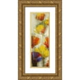 thumbnail image 1 of Atelier B Art Studio 9x18 Gold Ornate Wood Framed with Double Matting Museum Art Print Titled - MODERN YELLOW FLOWERS, 1 of 4