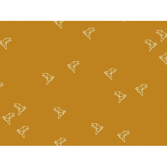 Atelier Brunette Bye Bye Birdie Cotton Lawn Dress Fabric Mustard - per yard