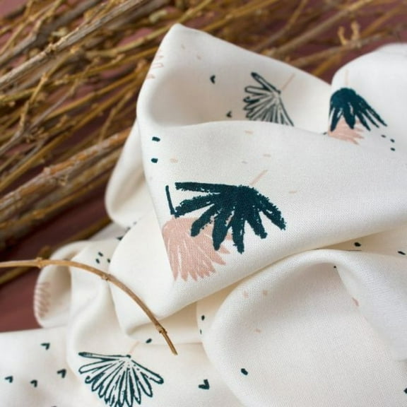 Atelier Brunette Palmetto Viscose Challis Fabric Off White - per yard