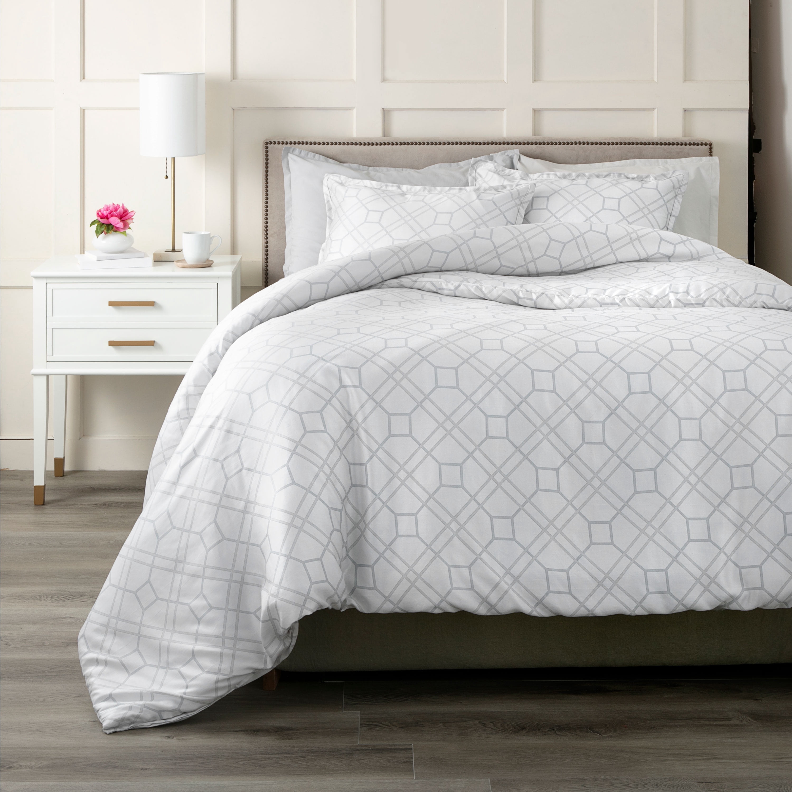Atelier Martex Trellis Full/Queen Light Gray Comforter Set