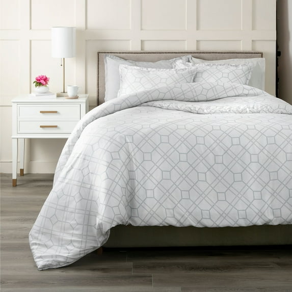 Atelier Martex Trellis King Light Gray Comforter Set