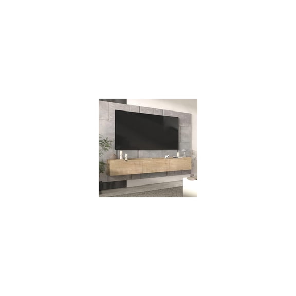 Atelier Mobili Floating TV Stand for Up to 80 Inch TVs - Wall Mounted Entertainment Center with Storage - Modern Floating Media Console with Cable Management