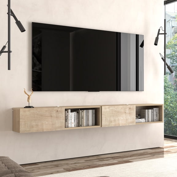Atelier Mobili Floating TV Stand & Floating Entertainment Center (71 Inch, 2 Shelves 2 Doors)