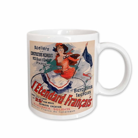3drose, Ateliers Bicyclettes Et Tricycles Paris France Bicycle Advertising Poster, 11oz Mug