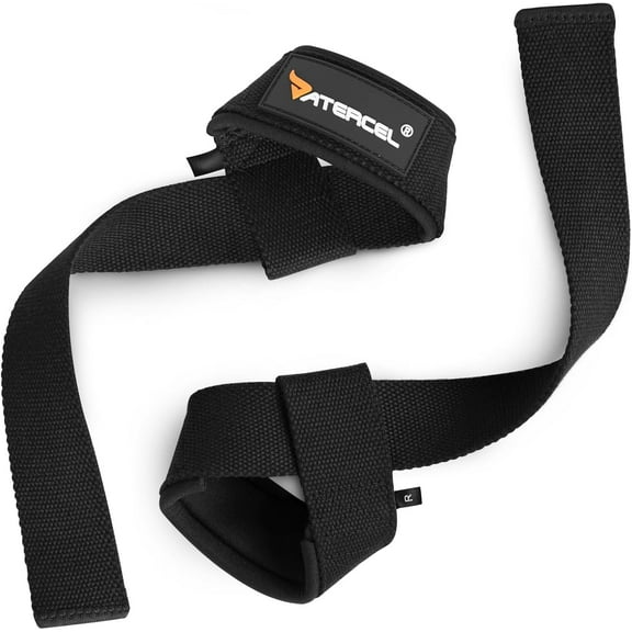 Atercel Pro Gym Reaper Lifting Straps, Black, 2.5mm Thick & Reinforced Stitching for Deadlifts & Pull-Ups
