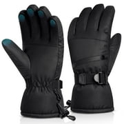 Atercel Ski Gloves Touch Screen Waterproof Insulation for Men and Women(Black,M)