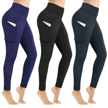 ATERCEL Women's Yoga Pants High Waist Compression Running Leggings with Pockets, Moisture-wicking, 3 Pack