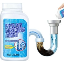 Ateticime Drain Cleaner, 350ml Drain Clog Remover Agent, Mild Ingredients, Fast Foaming, for Kitchen and Toilet Bathroom Pipelines Dissolves Hair Common Blockages