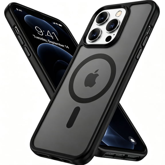 Atgdluk® Magnetic for iPhone 12 Pro Case, Compatible with MagSafe Shockproof Phone Cover with Raised Camera Protection, Black