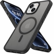 Atgdluk® Magnetic Shockproof for iPhone 15 Case, Compatible with MagSafe Slim Protective Phone Case with Raised Camera Edge, Black