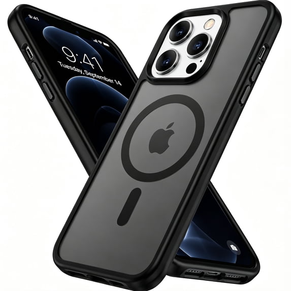 Atgdluk® Magnetic Shockproof for iPhone 16 Pro Max Case, Compatible with MagSafe Slim Protective Phone Case with Raised Camera Edge, Black