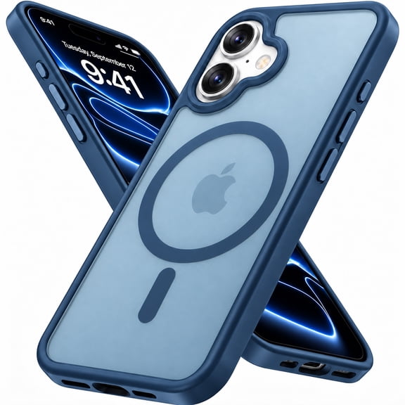 Atgdluk® Magnetic Shockproof for iPhone 17 Case, Compatible with MagSafe Slim Protection Phone Case with Raised Camera Edge, Navy Blue