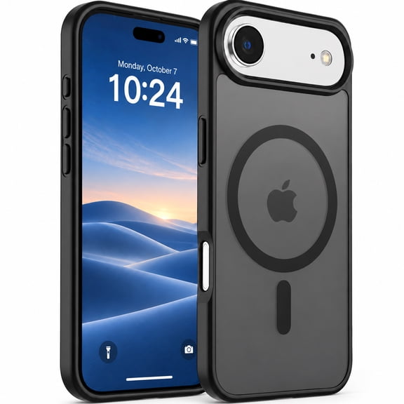 Atgdluk® Magnetic for iPhone Air Case, Shockproof Slim Matte Phone Cover with Raised Camera Edge, Compatible with MagSafe, Black