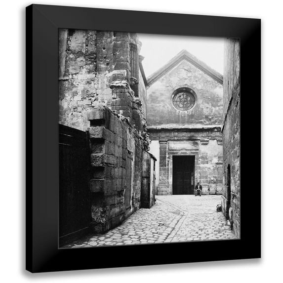 Atget, Eugene 12x14 Black Modern Framed Museum Art Print Titled - Paris, 1898 - The Facade of Saint Julien le Pauvre