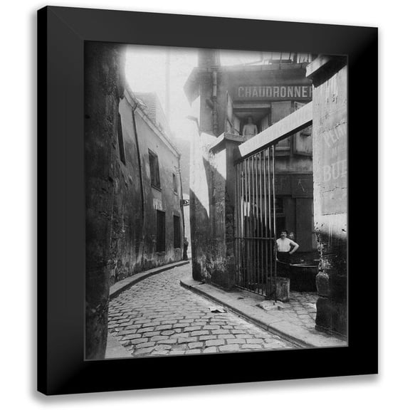 Atget, Eugene 12x14 Black Modern Framed Museum Art Print Titled - Paris, 1911 - Metalworkers Shop, passage de la Reunion